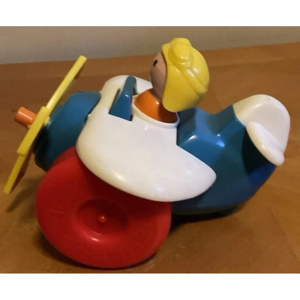 Vintage FISHER PRICE 1981‎ Airplane And 1970s Jiffy Dump Truck  Pull Toys,